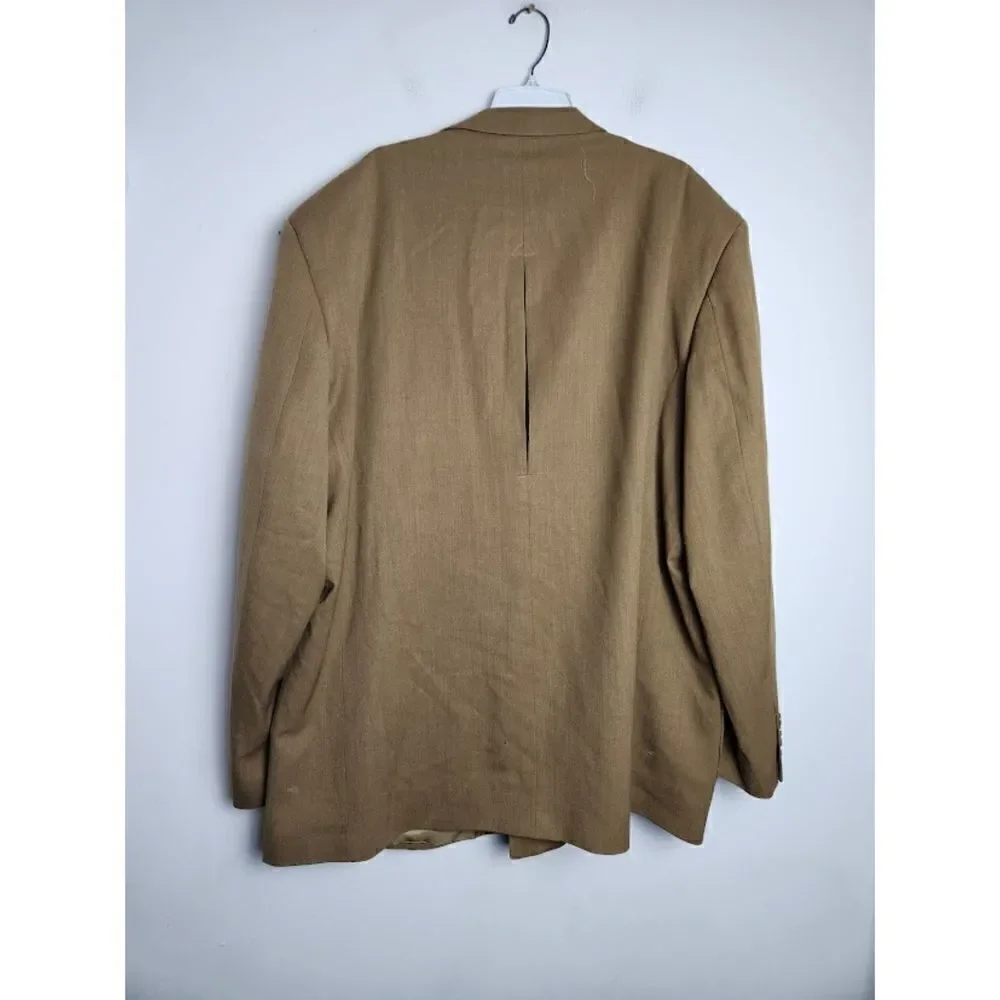 NWT Pure Diamond Apparel Men Brown 100% Wool Blazer Jacket size 52R or XXL,